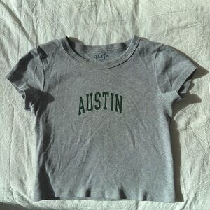 Gray Kids Shirt with Green Print